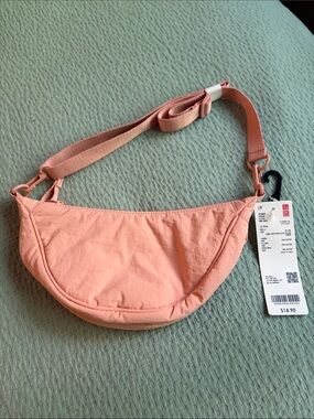 NWT Uniqlo Pink Crescent Crossbody Bag - Lightweight Everyday Style